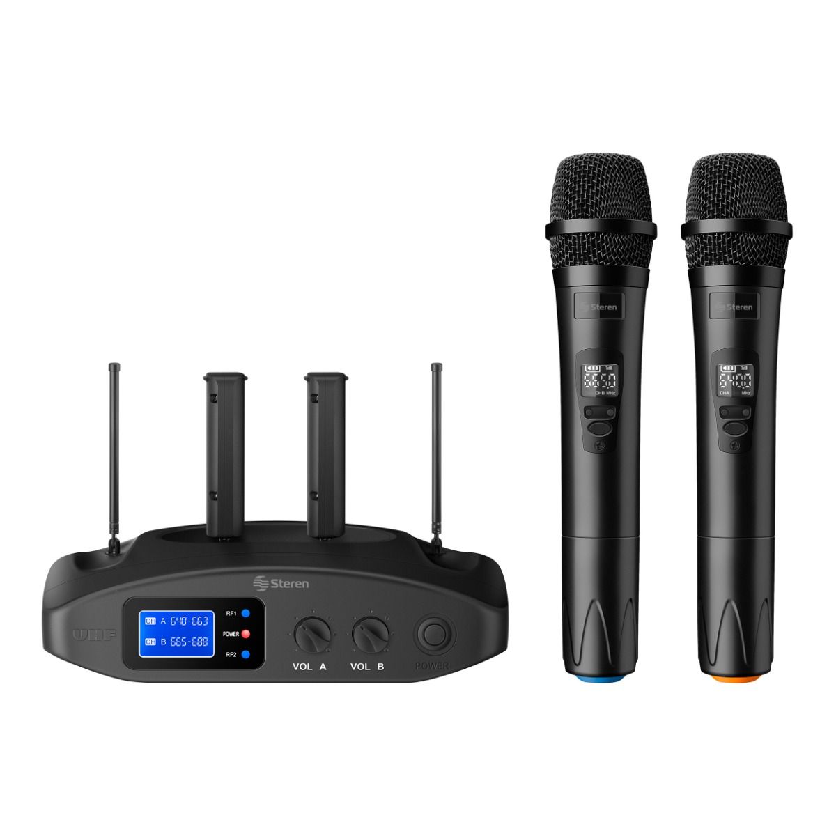 Kit 2 Microfonos Inalambricos Uhf Karaoke Receptor GENERICO