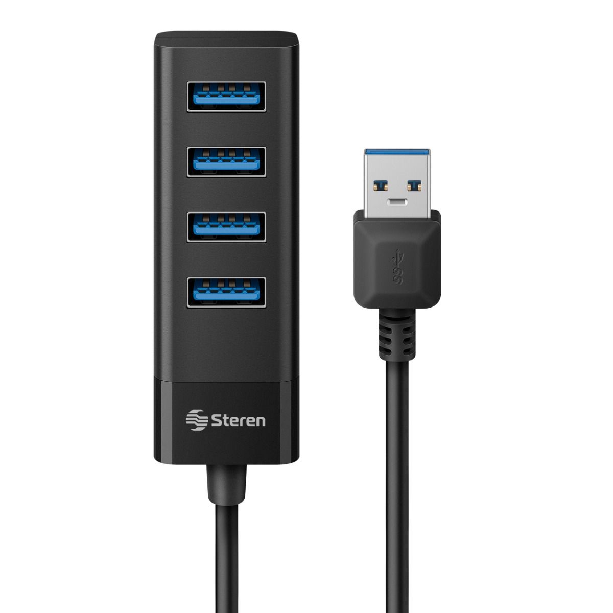 Hub Steren USB 30 de 4 Puertos Cable 125cm Color Negro USB-5234 - USB-5234