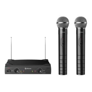 Sistema de 2 micrófonos inalámbricos VHF, de mano y solapa o diadema Steren  - Otros-electronica, Steren - TAMEX