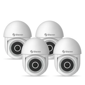 4 mini cámaras de seguridad Wi-Fi* 3 Mpx robotizada con seguidor de movimiento, para exterior