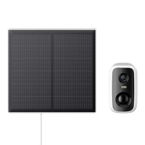 Cámara de seguridad Wi-Fi* 3 Mpx fija con panel solar, para exterior, compatible con asistentes de voz