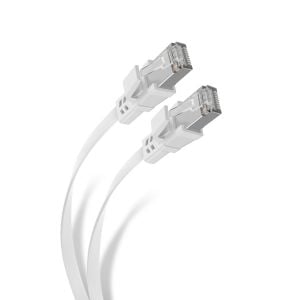 Cable Ethernet STP CAT 6A, de 2,1 m, plano, blanco