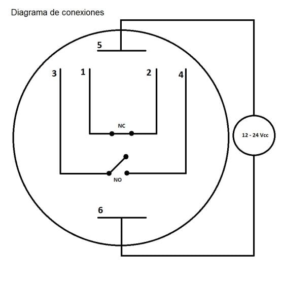 Interruptor basculante on-off redondo 15mm anclaje por presion