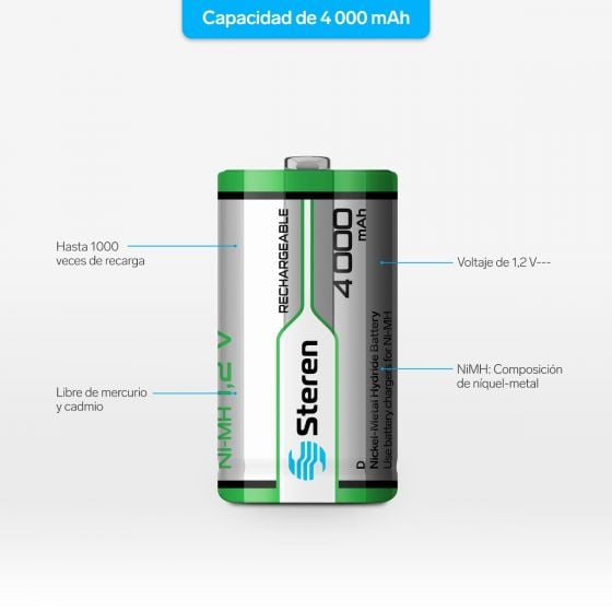 Pilas recargables tamaño D 2500 mAh marca Energizer – Electronica Cecomin