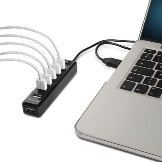 Alimentado USB 3.0 Hub 7 Puertos de carga Usb Data Hubsplitter para Mac Pc  Laptop y más